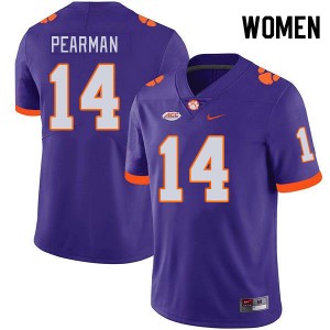 Women Trent Pearman Purple Clemson Tigers College Football #14 Jersey 842197-687