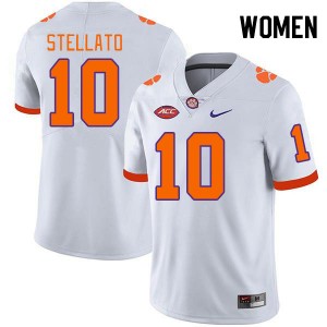 Women Troy Stellato White Clemson College Football #10 Jersey 717288-612