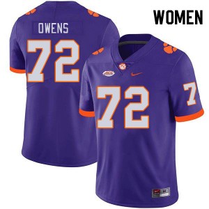 Women Zack Owens Purple Clemson National Championship College Football #72 Jersey 254013-768