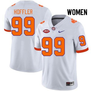 Women A.J. Hoffler White Clemson Tigers College Football #99 Jersey 359542-573