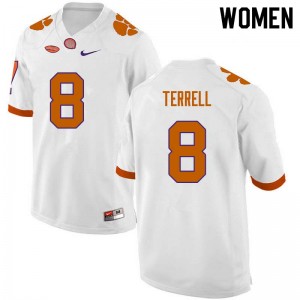 Women A.J. Terrell White Clemson University College Football #8 Jersey 520249-270