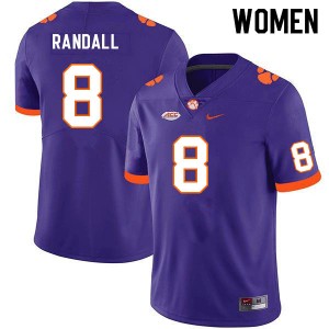 Women Adam Randall Purple Clemson College Football #8 Jersey 419847-944