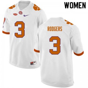 Women Amari Rodgers White Clemson College Football #3 Jersey 713851-650