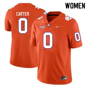 Women Barrett Carter Orange Clemson Tigers College Football #0 Jersey 793621-645