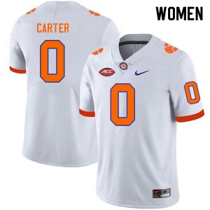 Women Barrett Carter White Clemson University College Football #0 Jersey 197546-328