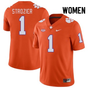 Women Branden Strozier Orange Clemson College Football #1 Jersey 787523-675