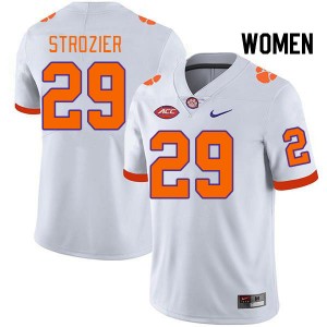 Women Branden Strozier White Clemson University College Football #29 Jersey 340764-275