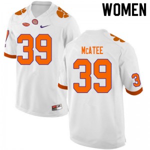 Women Bubba McAtee White Clemson National Championship College Football #39 Jersey 894413-878