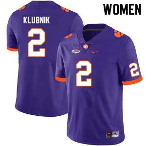 Women Cade Klubnik Purple Clemson National Championship College Football #2 Jersey 318558-447