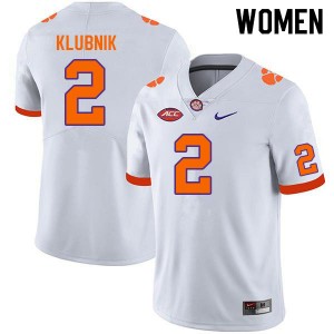 Women Cade Klubnik White Clemson College Football #2 Jersey 537436-283