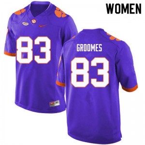Women Carter Groomes Purple CFP Champs College Football #83 Jersey 153638-463