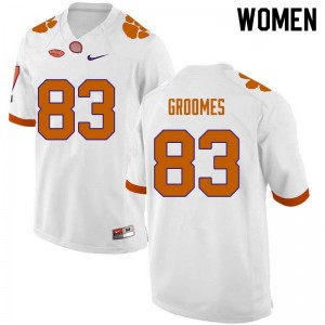 Women Carter Groomes White Clemson Tigers College Football #83 Jersey 887830-772