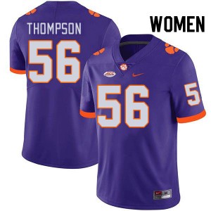 Women Champ Thompson Purple Clemson National Championship College Football #56 Jersey 392614-858