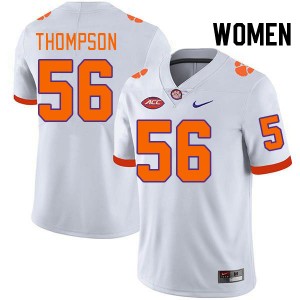Women Champ Thompson White Clemson College Football #56 Jersey 935836-381