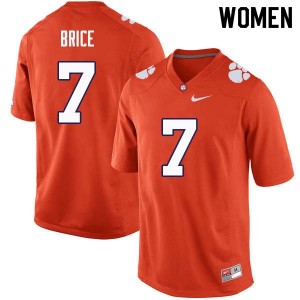 Women Chase Brice Orange Clemson College Football #7 Jersey 735794-202