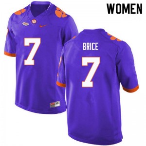 Women Chase Brice Purple Clemson Tigers College Football #7 Jersey 136024-130