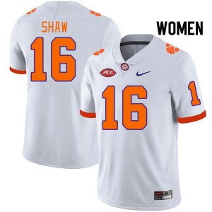 Women Colby Shaw White Clemson University College Football #16 Jersey 964032-577