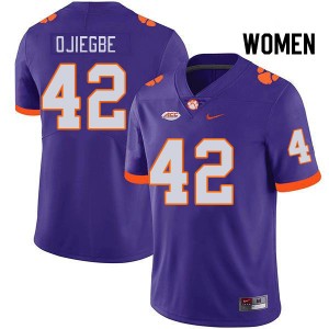 Women David Ojiegbe Purple Clemson Tigers College Football #42 Jersey 548683-232
