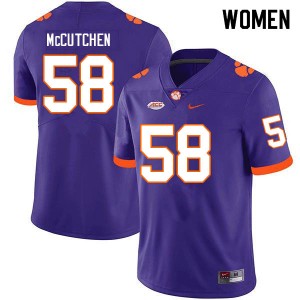 Women Evan McCutchen Purple Clemson National Championship College Football #58 Jersey 676327-846