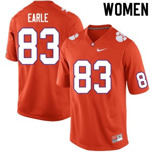 Women Hampton Earle Orange Clemson University College Football #83 Jersey 445515-345