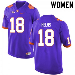 Women Hunter Helms Purple Clemson College Football #18 Jersey 824652-664