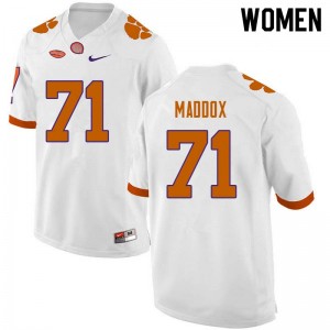 Women Jack Maddox White Clemson National Championship College Football #71 Jersey 278219-182