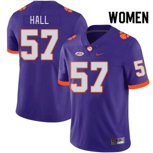 Women Jackson Hall Purple Clemson Tigers College Football #57 Jersey 411011-238