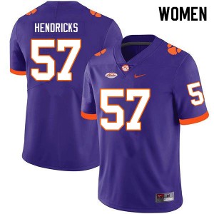 Women Jacob Hendricks Purple Clemson National Championship College Football #57 Jersey 144899-834