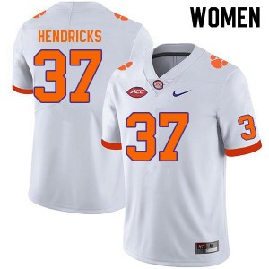Women Jacob Hendricks White Clemson National Championship College Football #37 Jersey 126101-473