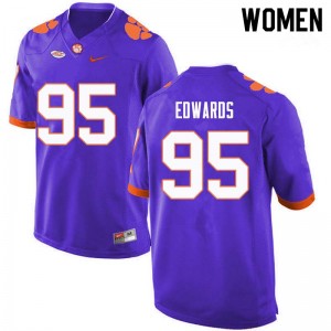 Women James Edwards Purple CFP Champs College Football #95 Jersey 615594-939