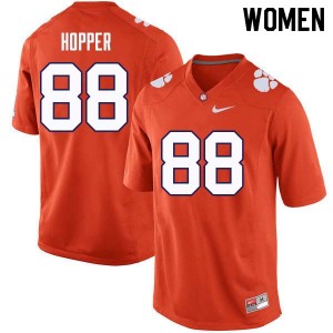 Women Jayson Hopper Orange Clemson University College Football #88 Jersey 435044-962