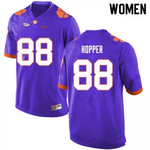 Women Jayson Hopper Purple Clemson National Championship College Football #88 Jersey 705740-446