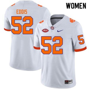 Women Joey Eddis White Clemson College Football #52 Jersey 330374-159