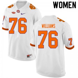 Women John Williams White Clemson Tigers College Football #76 Jersey 212076-667