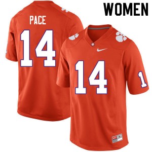 Women Kobe Pace Orange Clemson University College Football #14 Jersey 807080-213