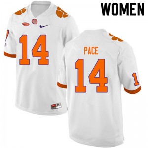 Women Kobe Pace White Clemson National Championship College Football #14 Jersey 177274-397