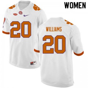 Women LeAnthony Williams White Clemson Tigers College Football #20 Jersey 907605-453