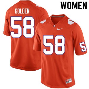 Women Maddie Golden Orange Clemson National Championship College Football #58 Jersey 529774-248