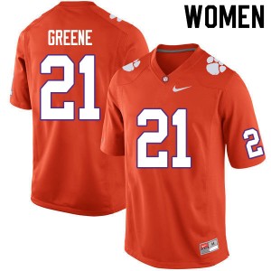 Women Malcolm Greene Orange Clemson National Championship College Football #21 Jersey 628201-989