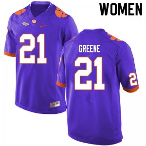 Women Malcolm Greene Purple Clemson National Championship College Football #21 Jersey 233887-650