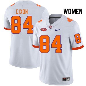 Women Markus Dixon White Clemson Tigers College Football #84 Jersey 731307-173