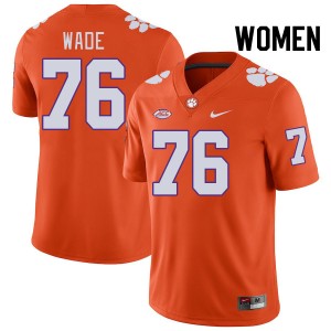 Women Mason Wade Orange Clemson College Football #76 Jersey 369532-999