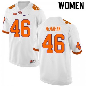 Women Matt McMahan White Clemson College Football #46 Jersey 262915-562