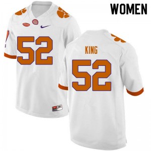 Women Matthew King White Clemson College Football #52 Jersey 427109-808