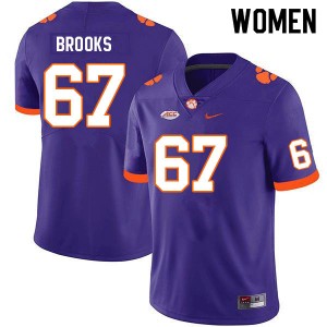 Women Nathan Brooks Purple Clemson College Football #67 Jersey 556258-640