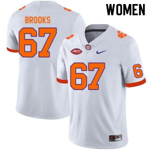 Women Nathan Brooks White Clemson National Championship College Football #67 Jersey 624894-990