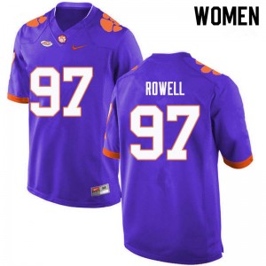 Women Nick Rowell Purple Clemson National Championship College Football #97 Jersey 503127-635