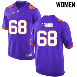 Women Noah DeHond Purple Clemson College Football #68 Jersey 956119-234