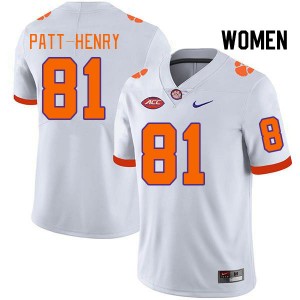 Women Olsen Patt-Henry White Clemson Tigers College Football #81 Jersey 104852-642