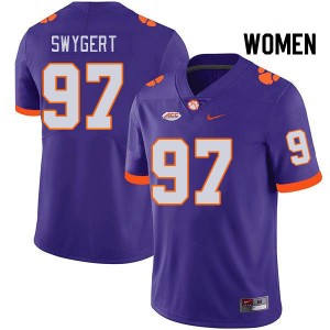 Women Patrick Swygert Purple Clemson University College Football #97 Jersey 389952-207